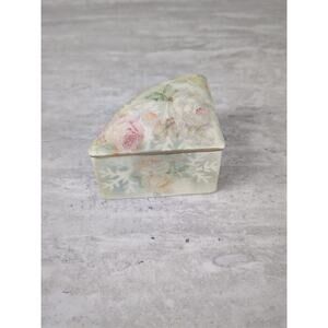 1910 Antique ROYAL BAYREUTH, Bavaria ROSE TAPESTRY, Small Trinket Dish, Triangle